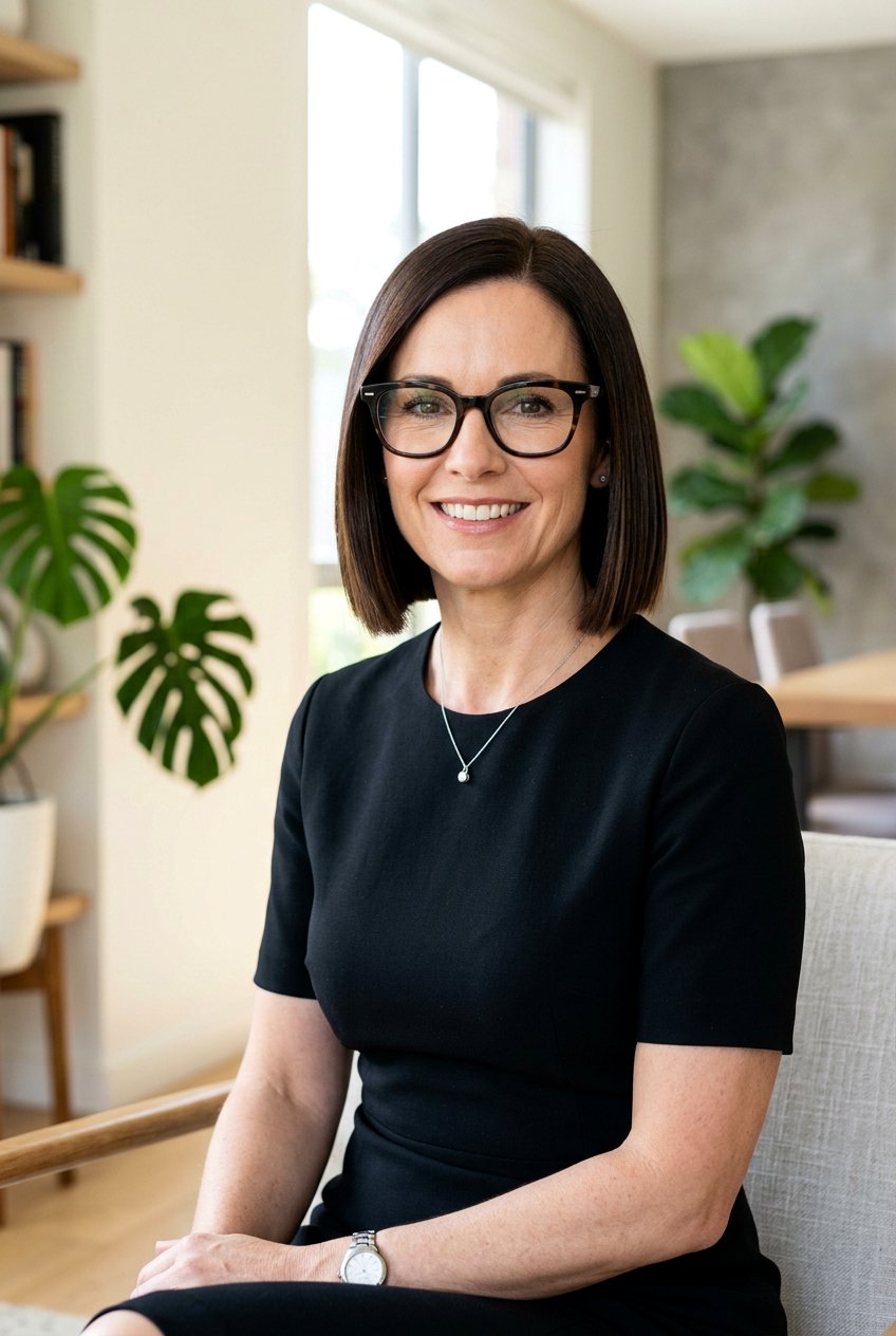 Blunt Cut Bob - 20 hairstyles for women with glasses over 40 - 20 hairstyles for women with glasses over 40