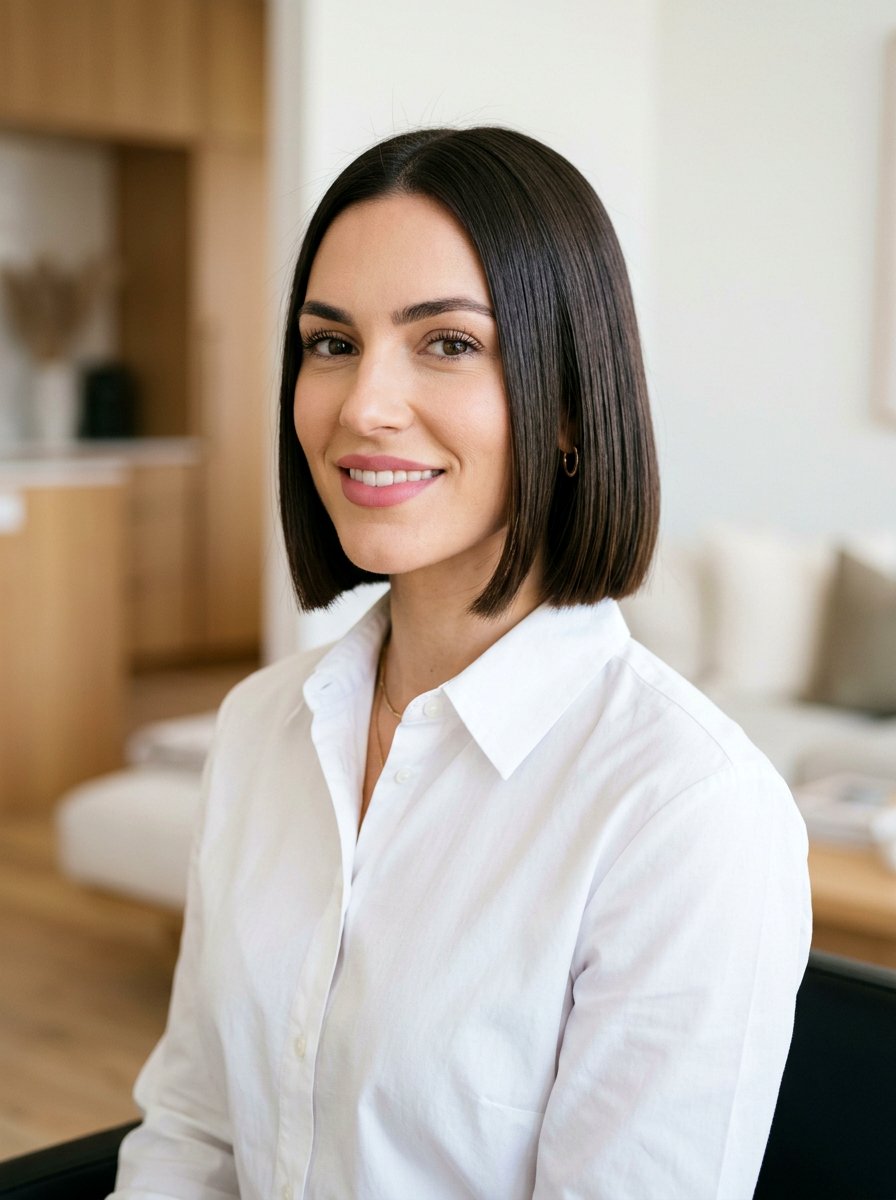 Blunt Cut Bob Haircut - 20 elegant haircut for office women - 20 elegant haircut for office women