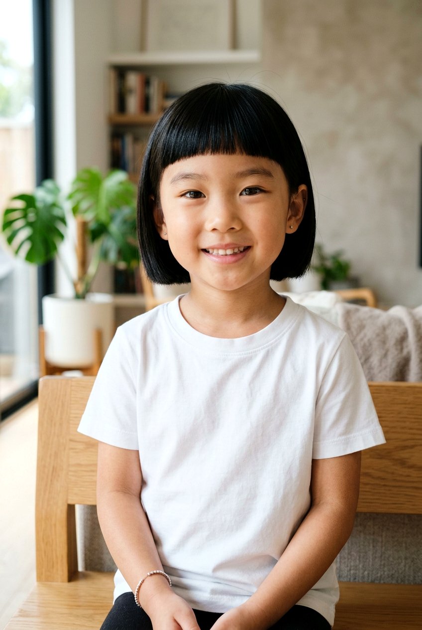 Blunt Cut Bob With Micro Bangs - 20 little girls bob haircut with bangs - 20 little girls bob haircut with bangs