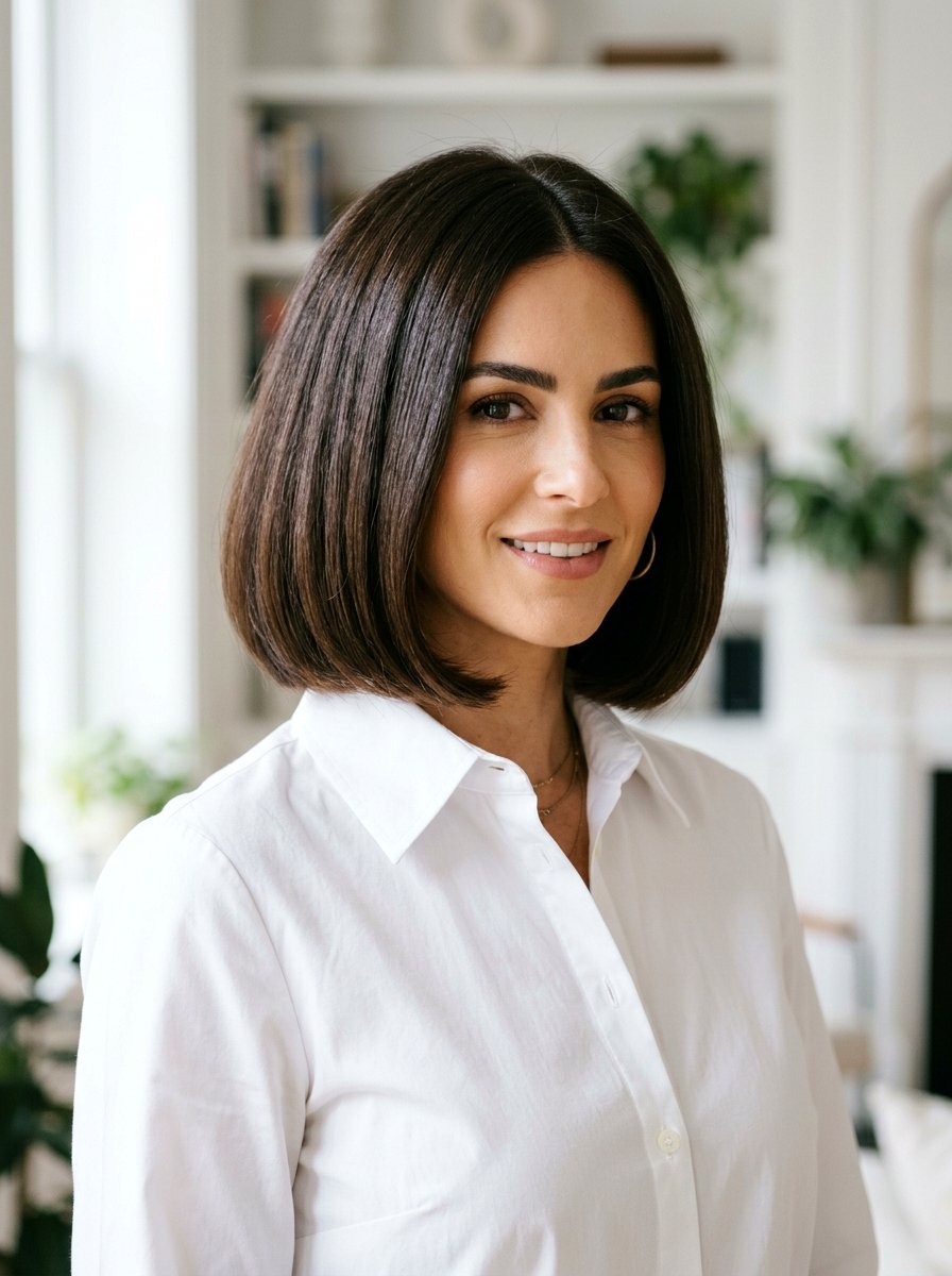 Blunt Cut Glossy Blowout Bob - 20 glossy blowout bob for mature women - 20 glossy blowout bob for mature women