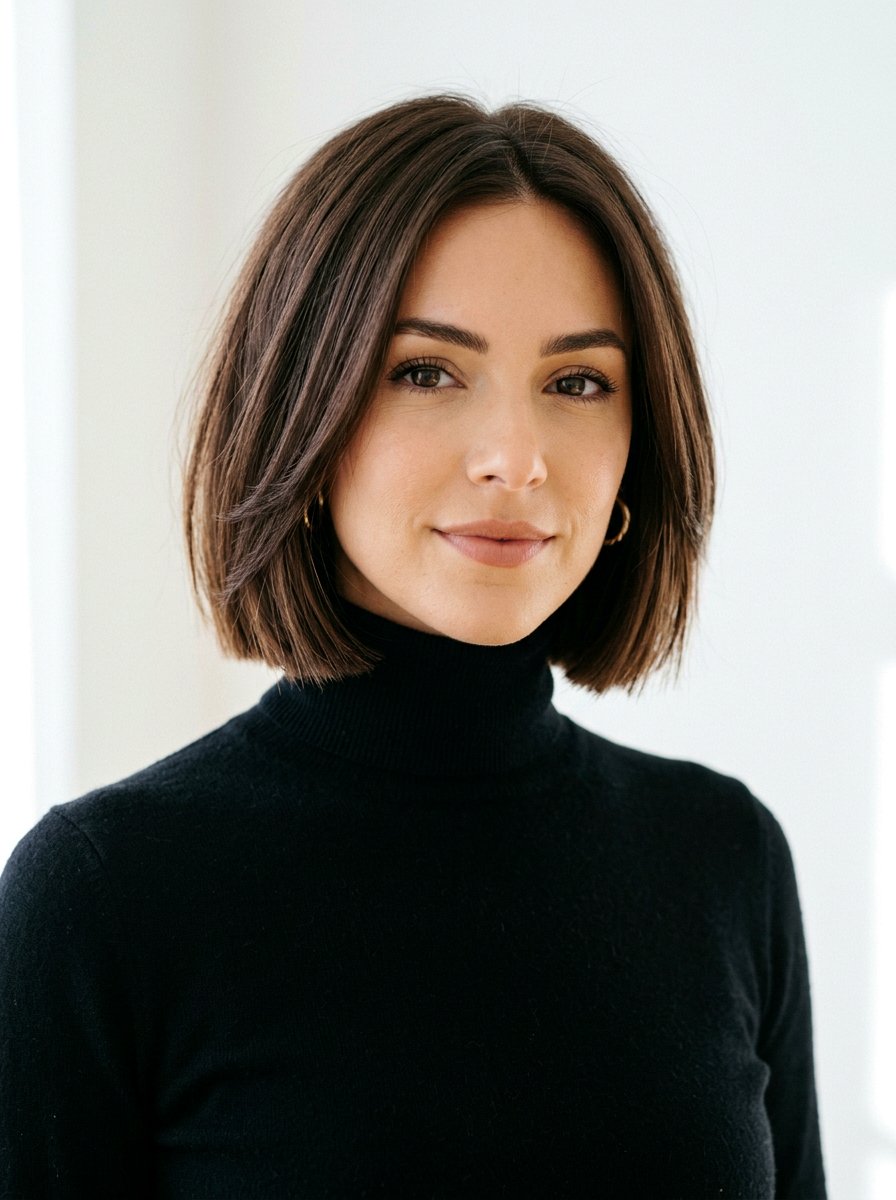 Blunt Cut Layered Chin Length Bob - 20 layered chin length bob with volume - 20 layered chin length bob with volume