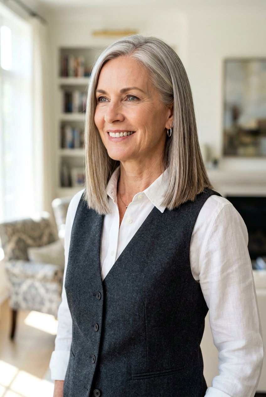 Blunt Cut Lob For Mature Women - 20 mature women office hairstyle ideas - 20 mature women office hairstyle ideas