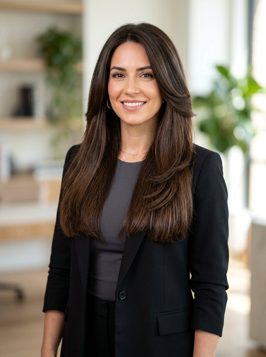 Blunt Cut Long Layers With Rounded Blowout - 20 layered long haircut with blowout - 20 layered long haircut with blowout