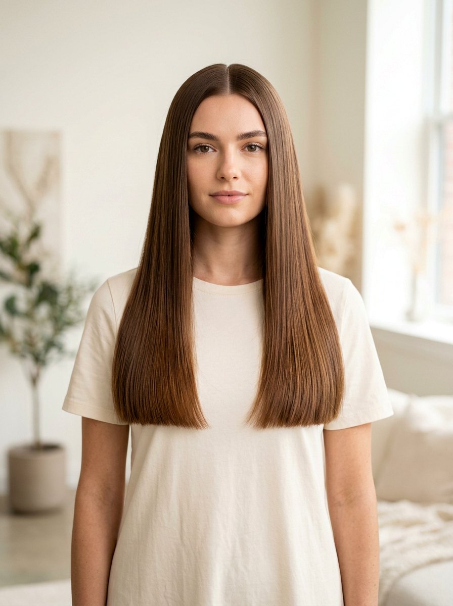 Blunt Cut Long Straight Hair With Center Part - 20 straight haircut with blunt ends - 20 straight haircut with blunt ends