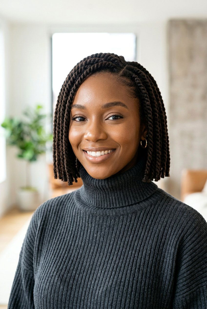 Blunt Cut Marley Twist Bob - 20 marley twists bob for women - 20 marley twists bob for women