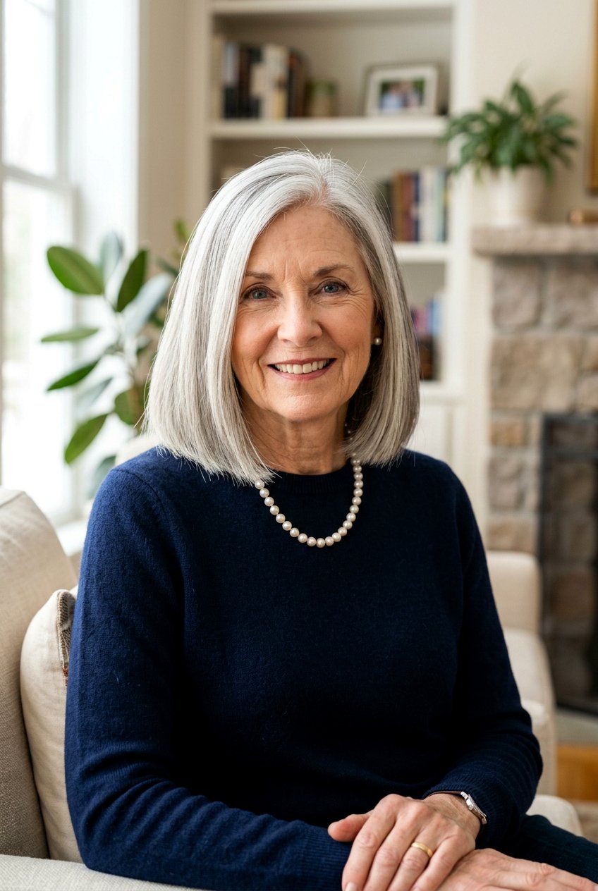 Blunt Cut Medium Bob - 20 medium haircut for women over 70 - 20 medium haircut for women over 70