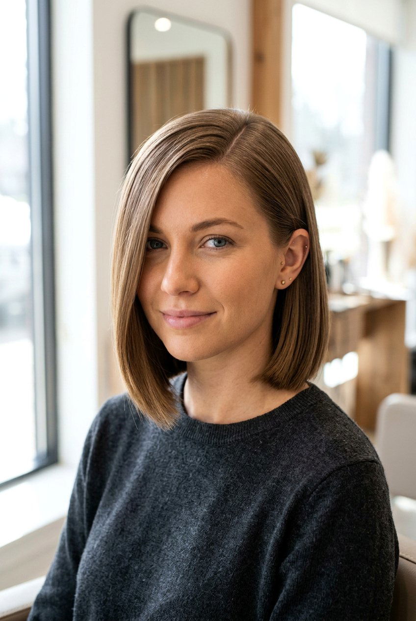 Blunt Cut Straight Bob With Side Part - 20 blunt straight bob for fine hair - 20 blunt straight bob for fine hair