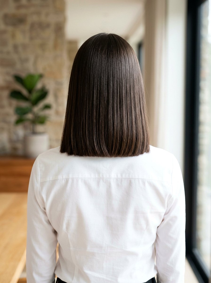 Blunt Cut Straight Hair - 20 sleek hairstyle for office meeting - 20 sleek hairstyle for office meeting