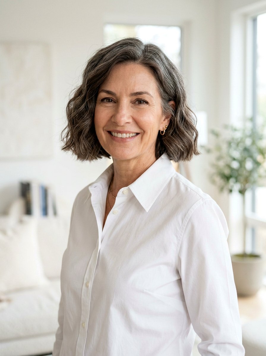 Blunt Cut Wavy Bob - 20 soft wavy bob for women over 50 - 20 soft wavy bob for women over 50