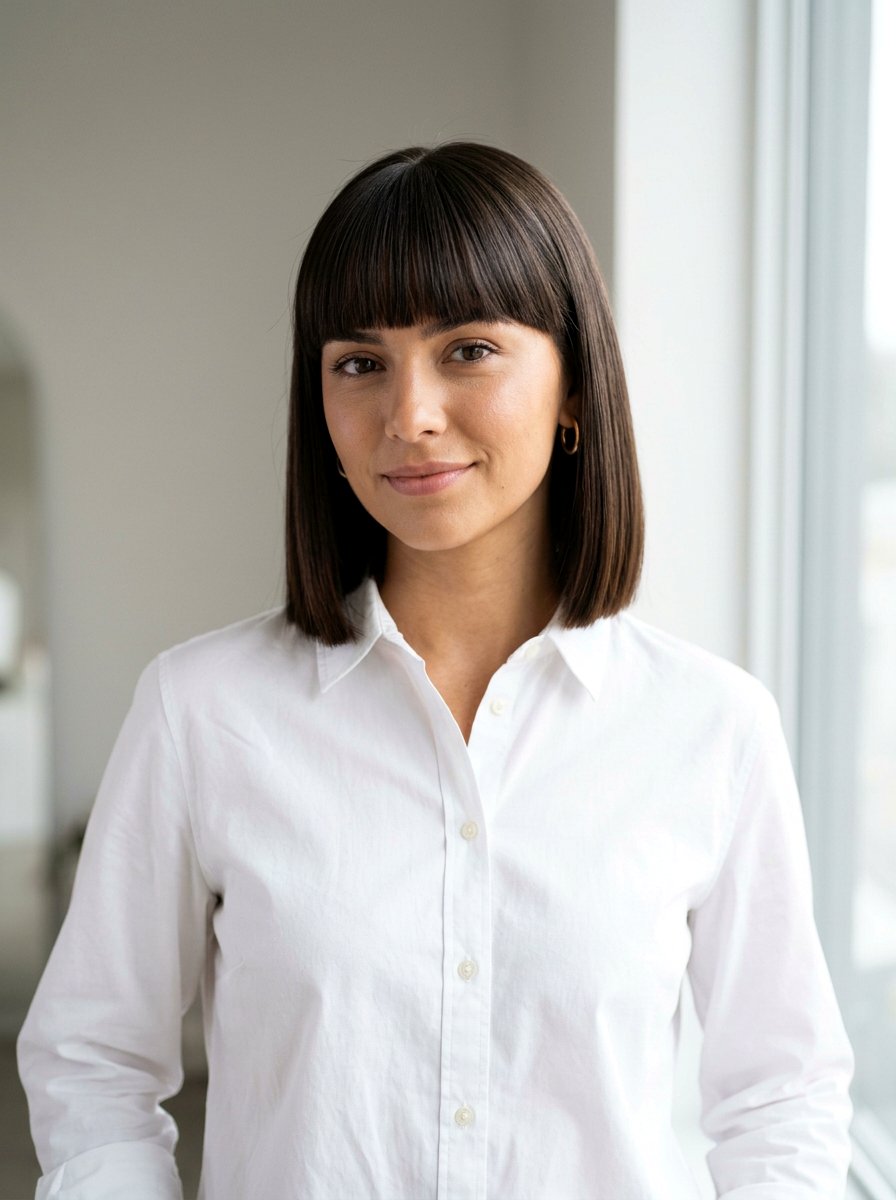 Blunt Cut With Bangs - 20 clean girl haircut ideas - 20 clean girl haircut ideas