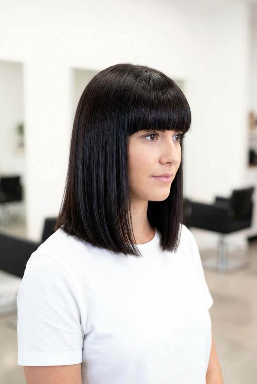 Blunt Cut With Bangs - 20 hairstyles for fine hair - 20 hairstyles for fine hair