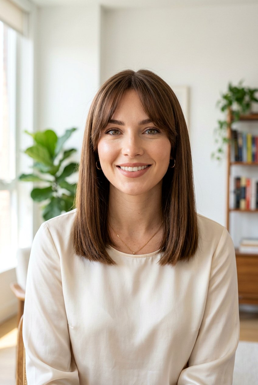 Blunt Cut With Curtain Bangs - 20 classic blunt cut for straight hair - 20 classic blunt cut for straight hair