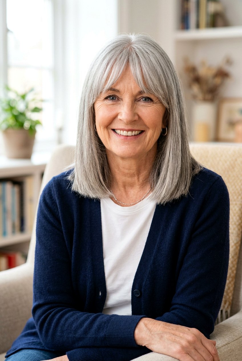 20 Beautiful Curtain Bangs for Women Over 60 to Try Today
