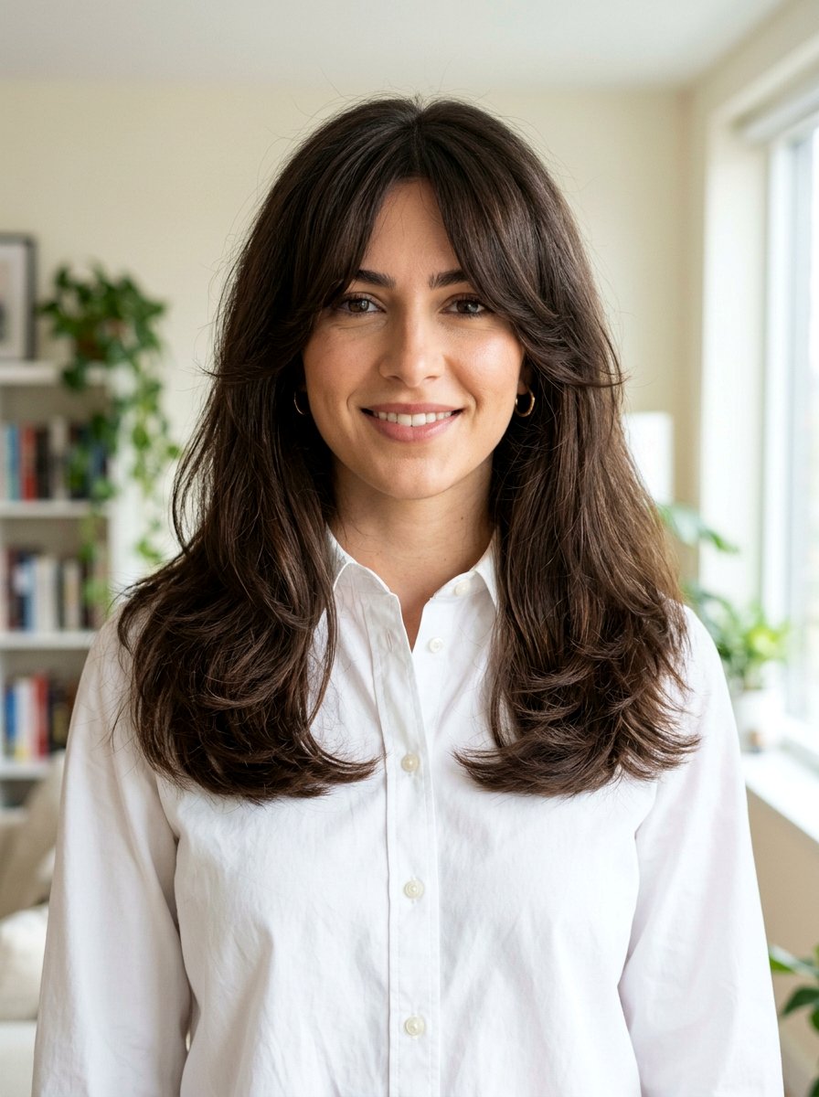 Blunt Cut With Layers And Curtain Bangs - 20 elegant layered haircut with curtain bangs - 20 elegant layered haircut with curtain bangs