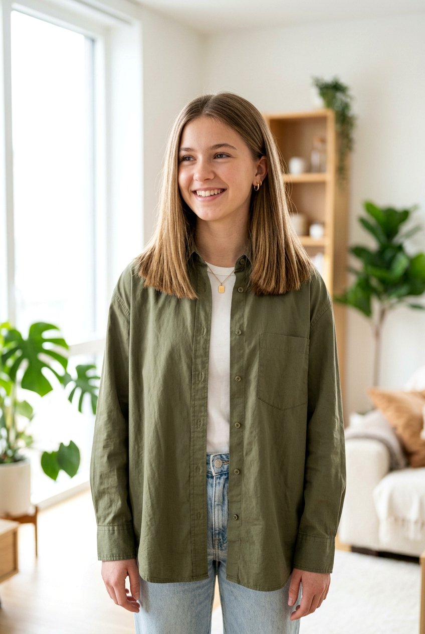 Blunt Cut With Light Layers - 20 medium haircut for teenage girls with layers - 20 medium haircut for teenage girls with layers