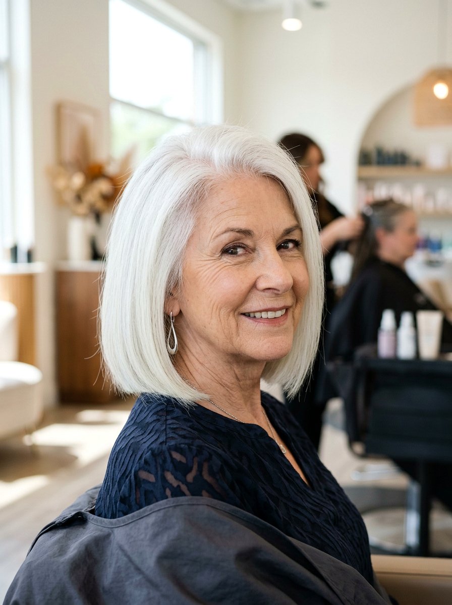 Blunt Cut With Root Perm - 20 short bob with volume for older women - 20 short bob with volume for older women