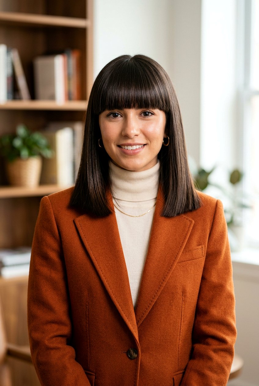 Blunt Cut With Straight Bangs - 20 mom shoulder length haircut with bangs - 20 mom shoulder length haircut with bangs