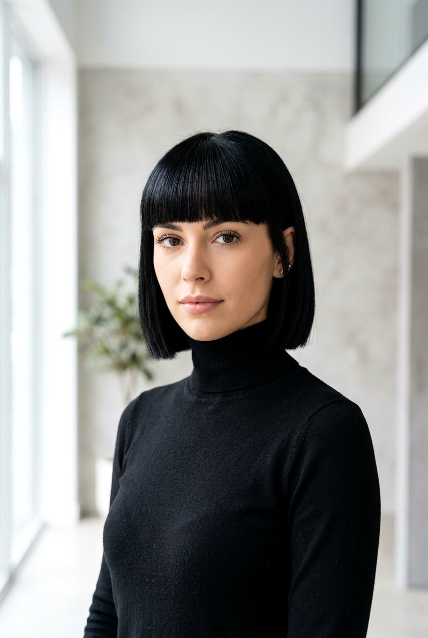 Blunt Cut With Straight Bangs - 20 classic blunt cut for straight hair - 20 classic blunt cut for straight hair