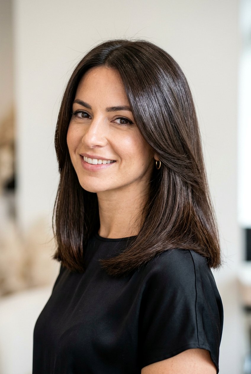 Blunt Cut With Surface Layers - 20 layered straight haircuts - 20 layered straight haircuts