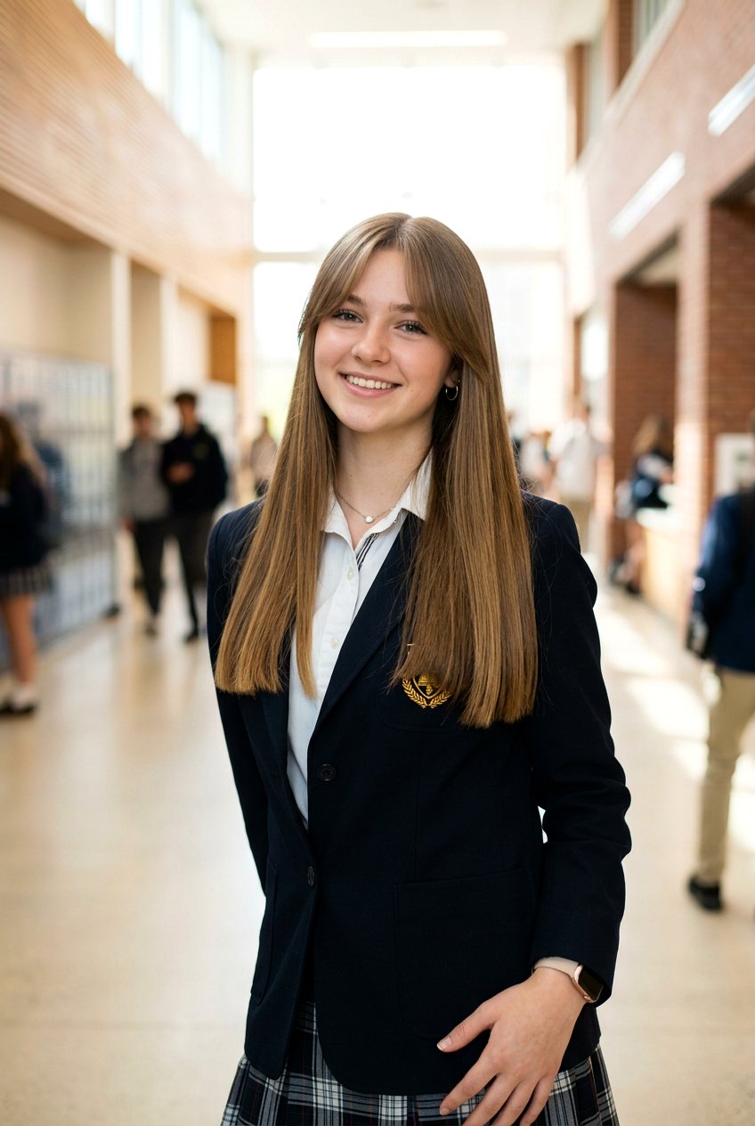 Blunt End Long Hair With Curtain Bangs - 20 long haircut for teenage girls with curtain bangs - 20 long haircut for teenage girls with curtain bangs