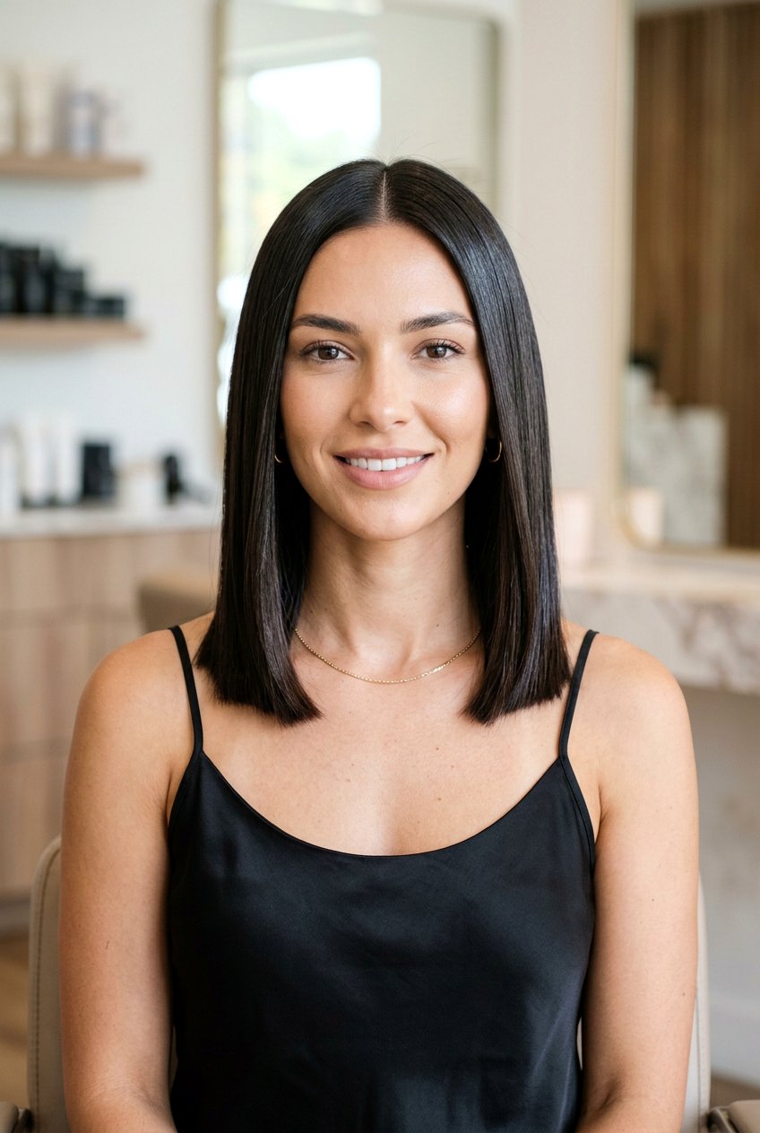 Blunt Glass Hair Lob - 20 glass hair haircut - 20 glass hair haircut