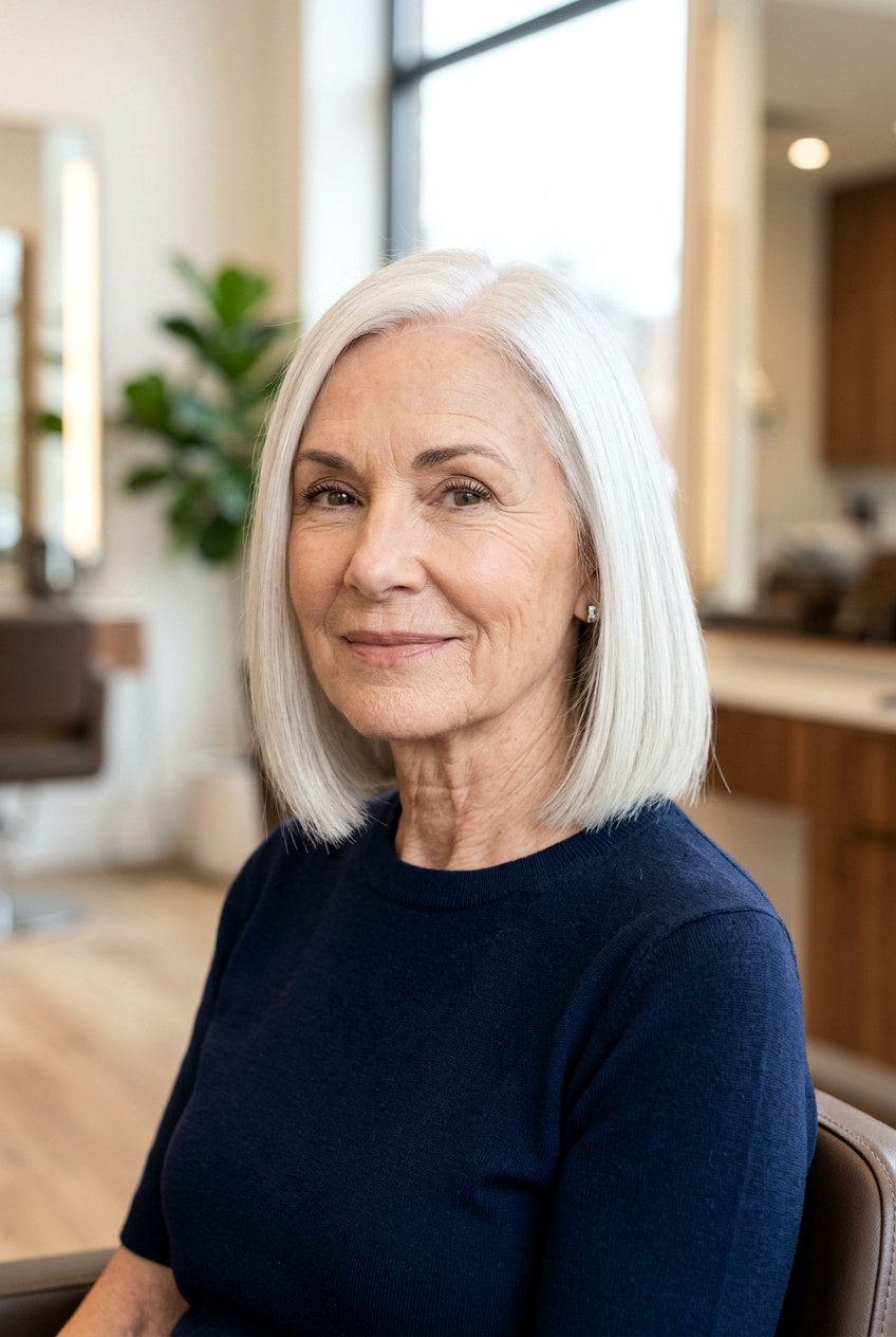 Blunt Jawline Bob - 20 no fuss haircuts for older women - 20 no fuss haircuts for older women