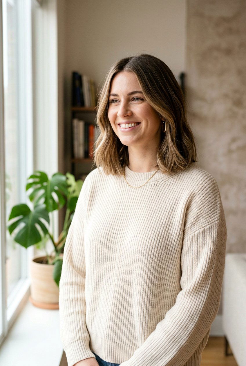 Blunt Lob With Center Part And Middle Length Layers - 20 blunt lob with center part - 20 blunt lob with center part