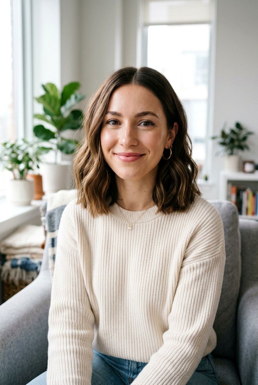 Blunt Lob With Center Part And Soft Waves - 20 blunt lob with center part - 20 blunt lob with center part