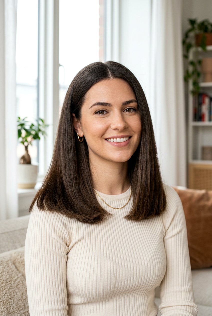 Blunt Lob With Center Part For Thick Hair - 20 blunt lob with center part - 20 blunt lob with center part