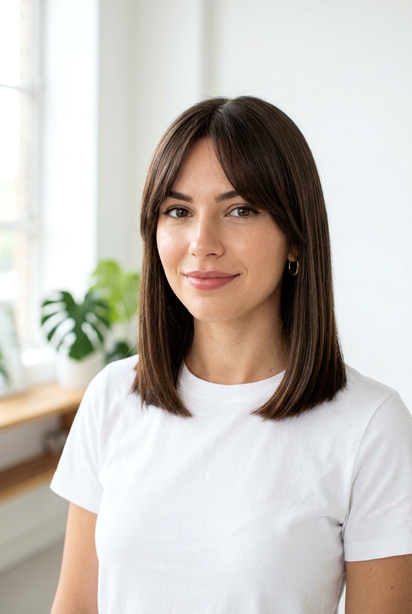 Blunt Long Bob With Curtain Bangs - 20 long bob with curtain bangs - 20 long bob with curtain bangs
