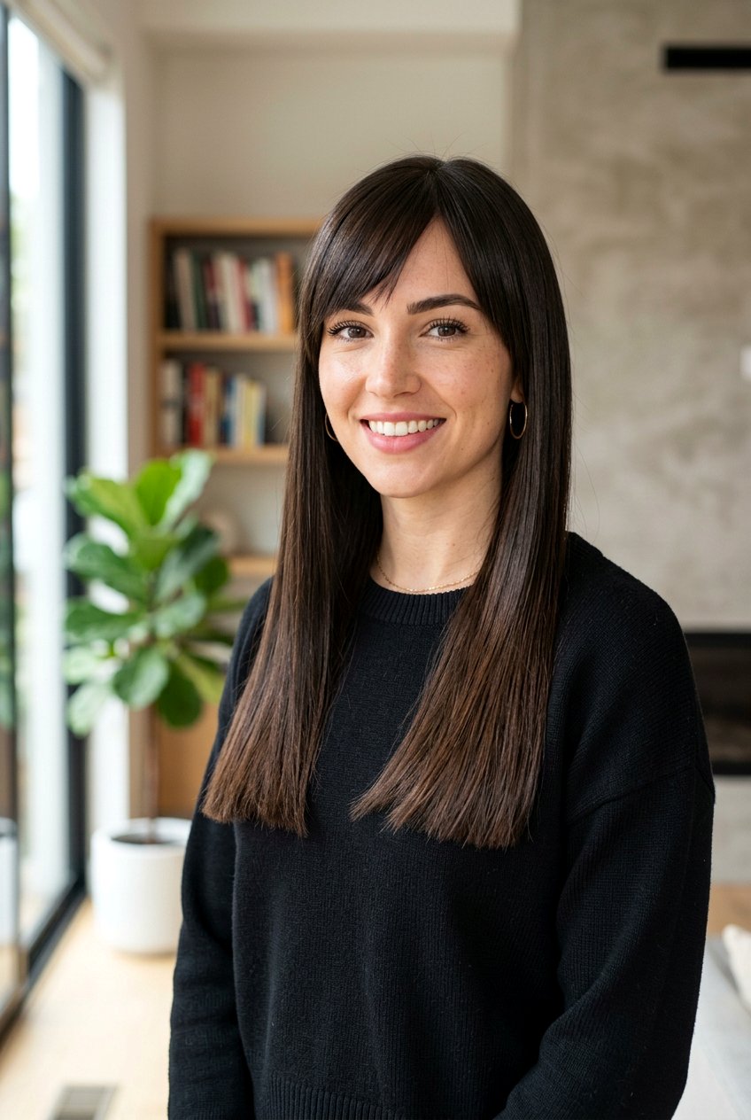 Blunt Long Hair With Angled Bangs - 20 blunt long haircut with bangs - 20 blunt long haircut with bangs