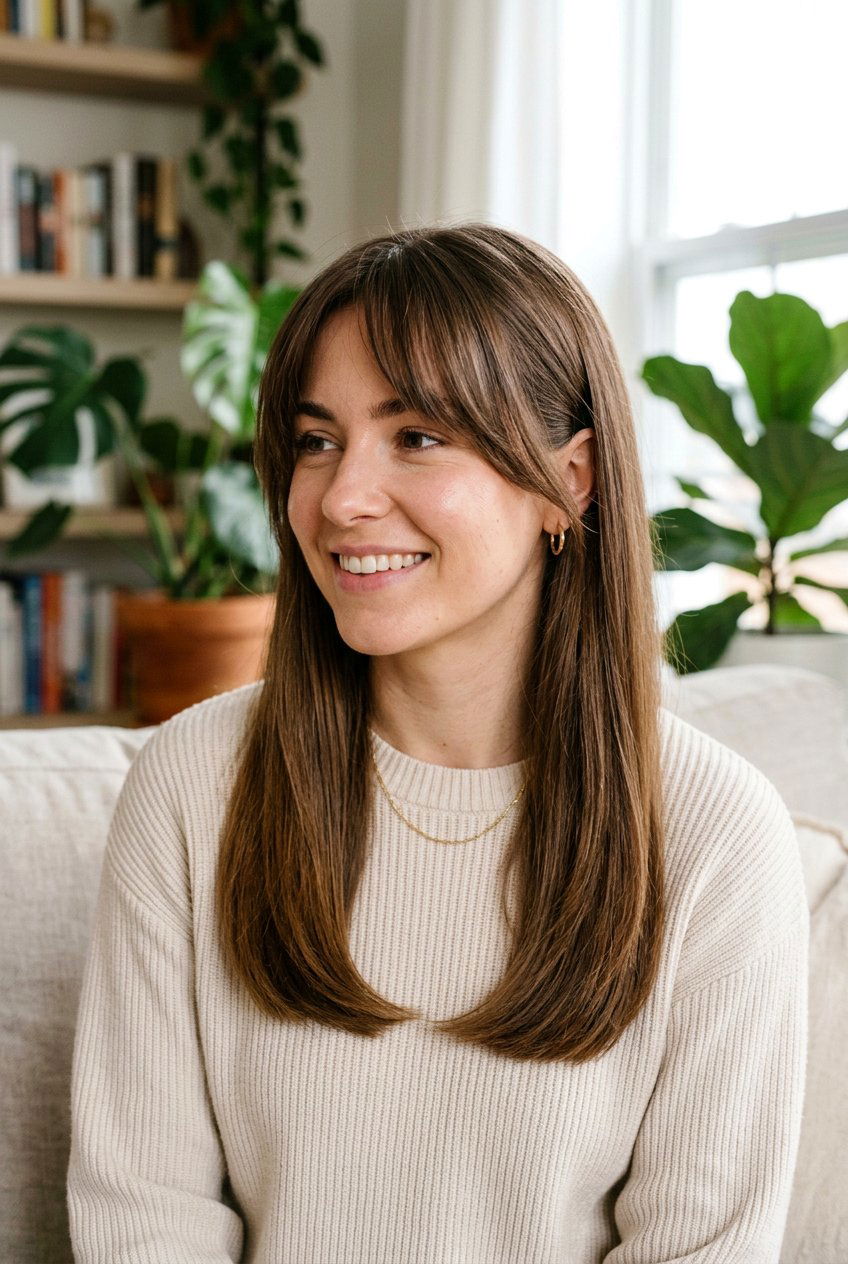 Blunt Long Hair With Face Framing Bangs - 20 blunt long haircut with bangs - 20 blunt long haircut with bangs