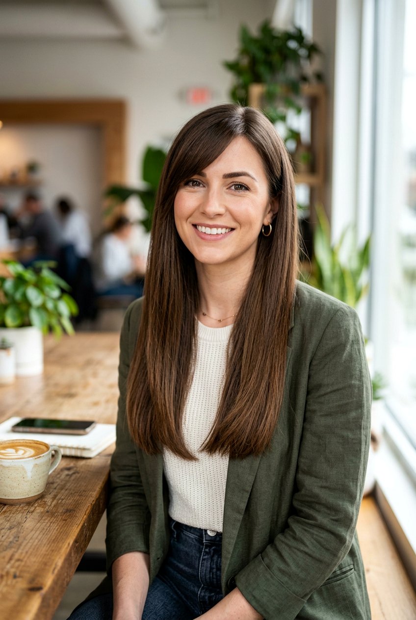 Blunt Long Hair With Side Swept Bangs - 20 blunt long haircut with bangs - 20 blunt long haircut with bangs