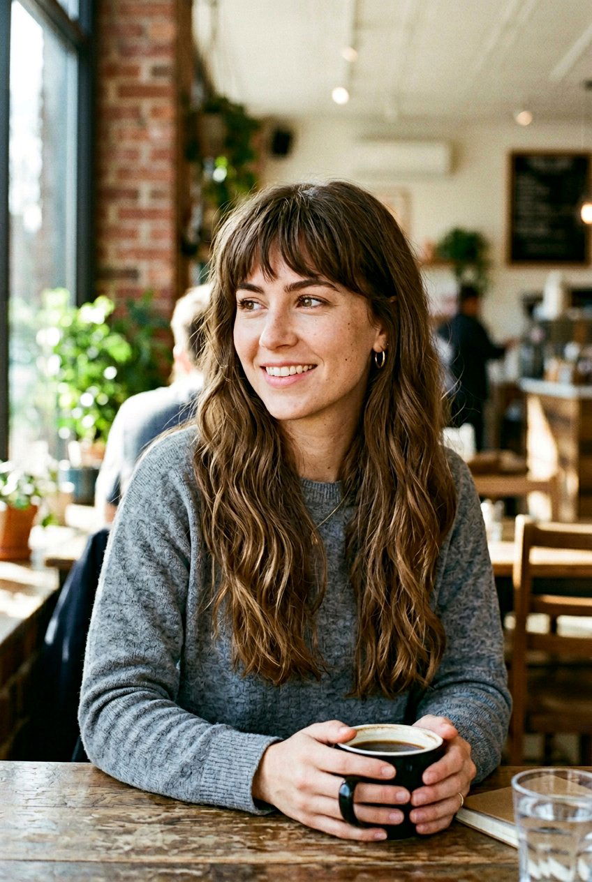 Blunt Long Hair With Textured Bangs - 20 blunt long haircut with bangs - 20 blunt long haircut with bangs