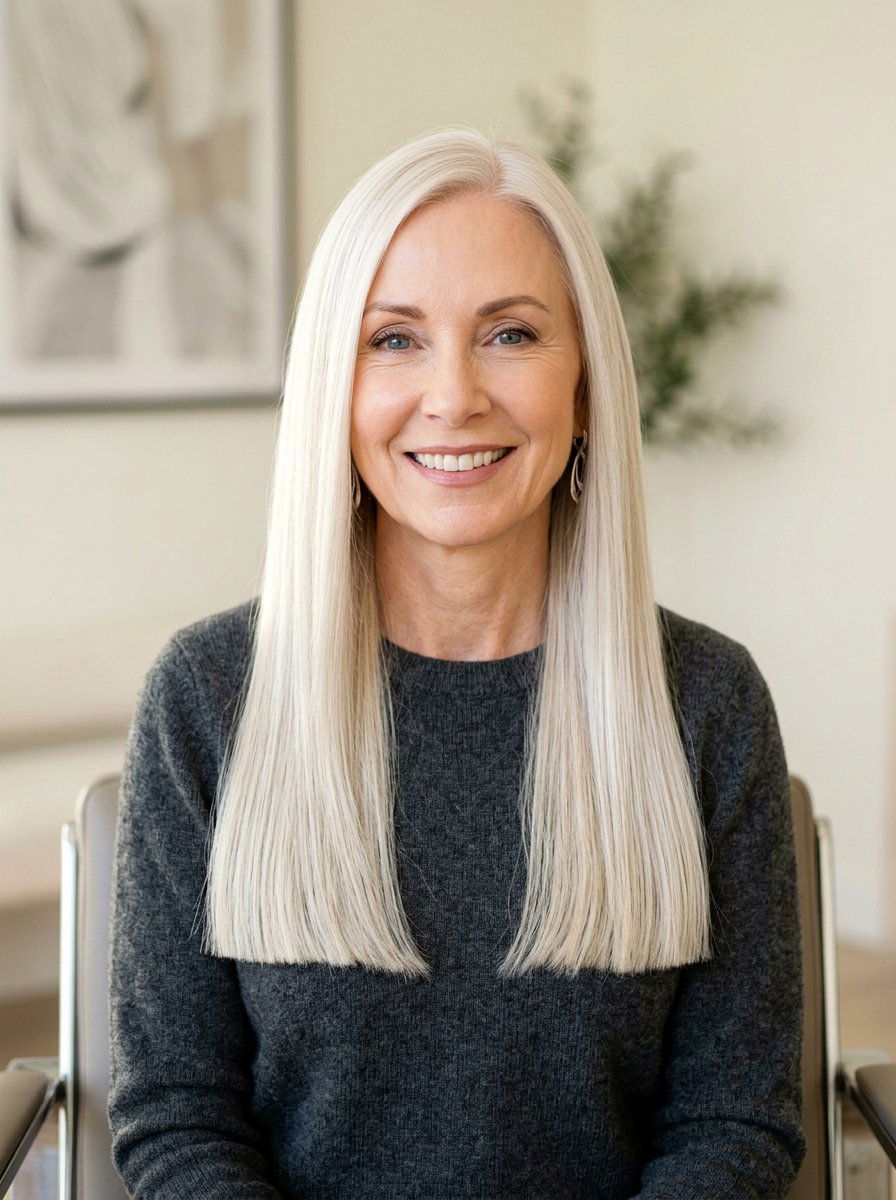 Blunt Long Straight Hair - 20 straight haircut for women over 50 - 20 straight haircut for women over 50