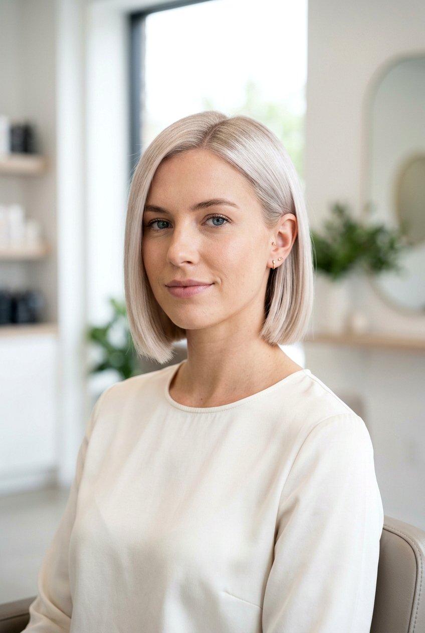 Blunt Pearl Blonde Bob - 20 pearl blonde bob - 20 pearl blonde bob