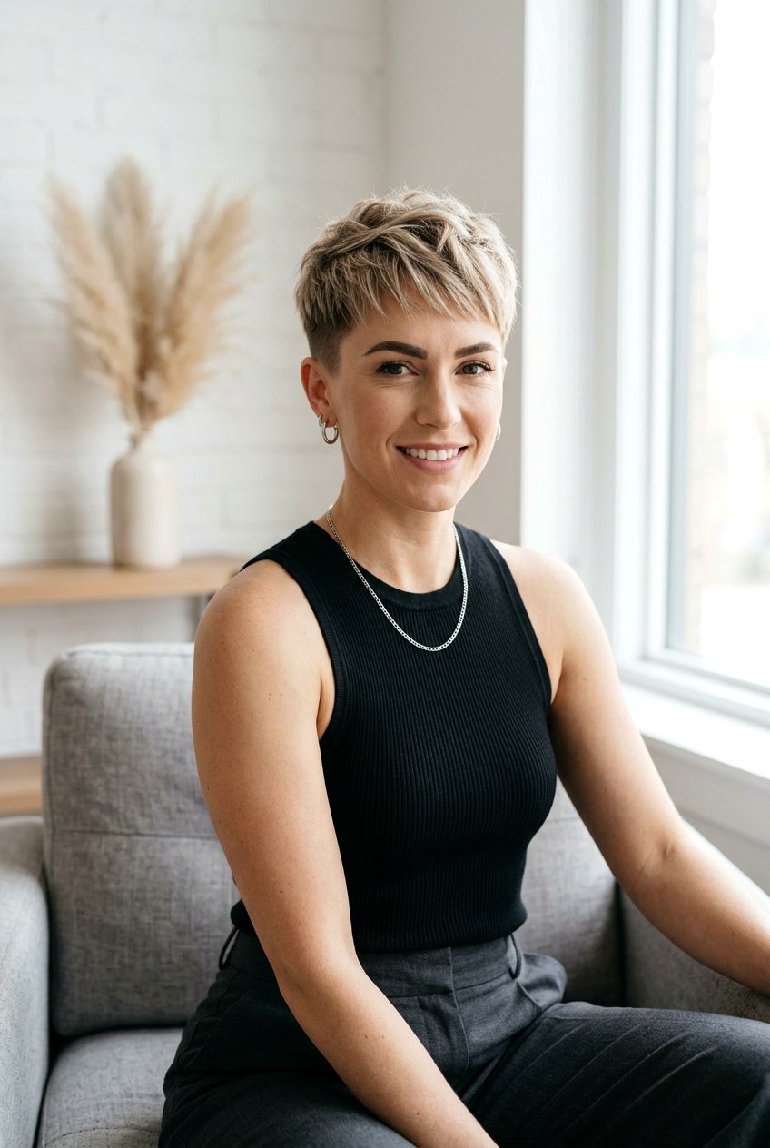 Blunt Pixie With Textured Top for Frizzy Hair - 20 haircuts for dry frizzy hair - 20 haircuts for dry frizzy hair