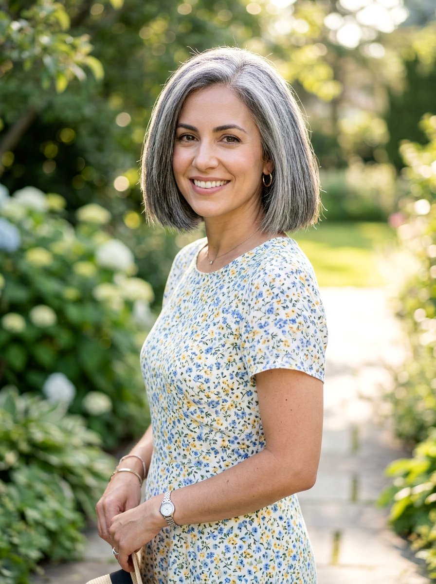 Blunt Salt And Pepper Bob - 20 salt and pepper bob for older women - 20 salt and pepper bob for older women