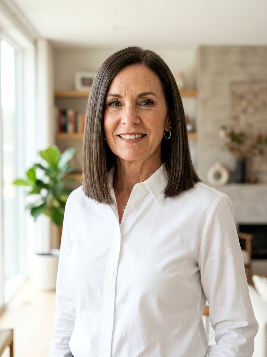 Blunt Shoulder Length Cut - 20 polished shoulder length hairstyle for older women - 20 polished shoulder length hairstyle for older women