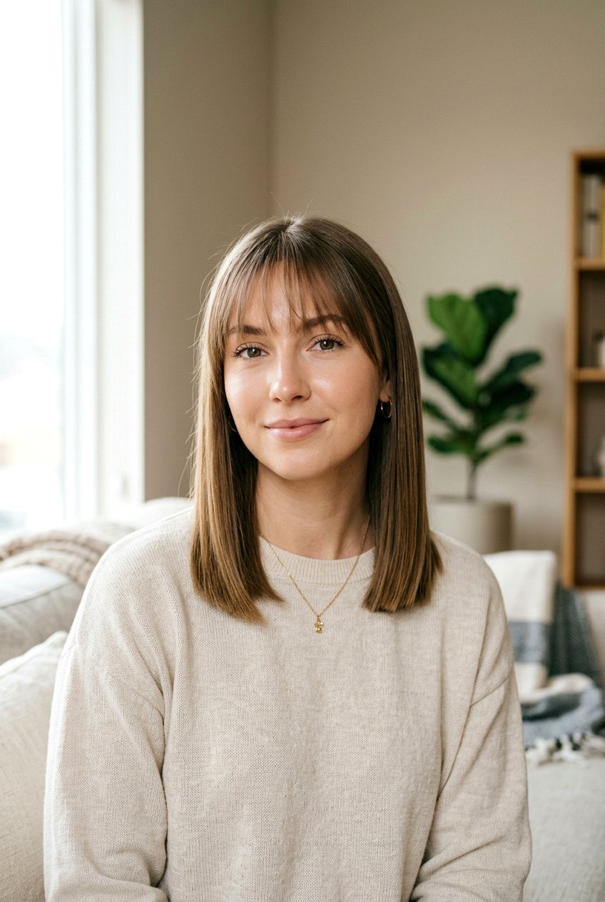 Blunt Shoulder Length Haircut With Wispy Bangs - 20 shoulder length haircut with wispy bangs - 20 shoulder length haircut with wispy bangs