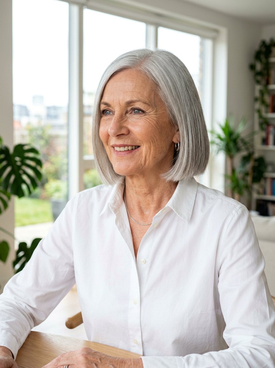 Blunt Silver Bob Haircut - 20 older women silver bob ideas - 20 older women silver bob ideas