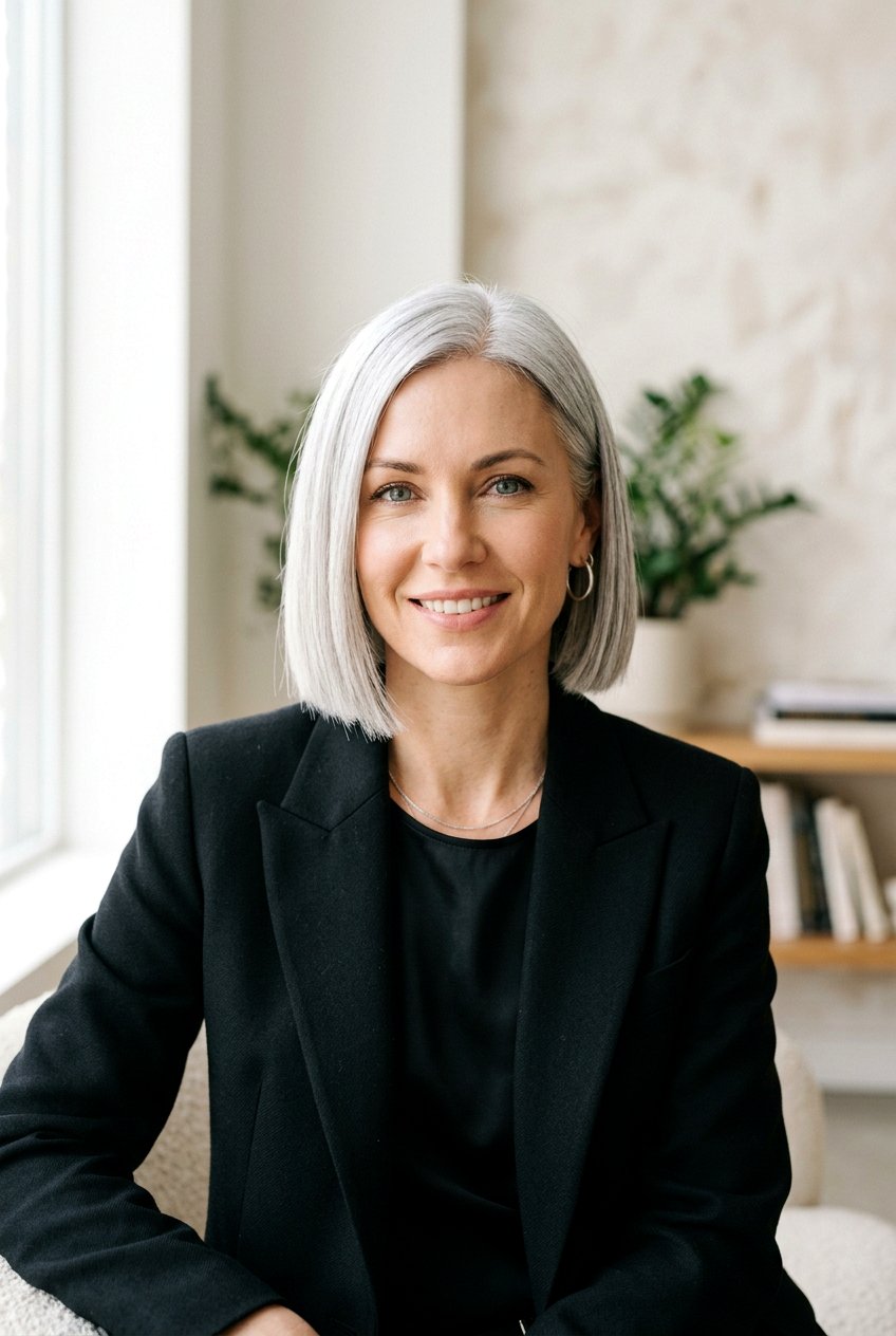 Blunt Silver Bob - 20 low maintenance gray bob haircut - 20 low maintenance gray bob haircut