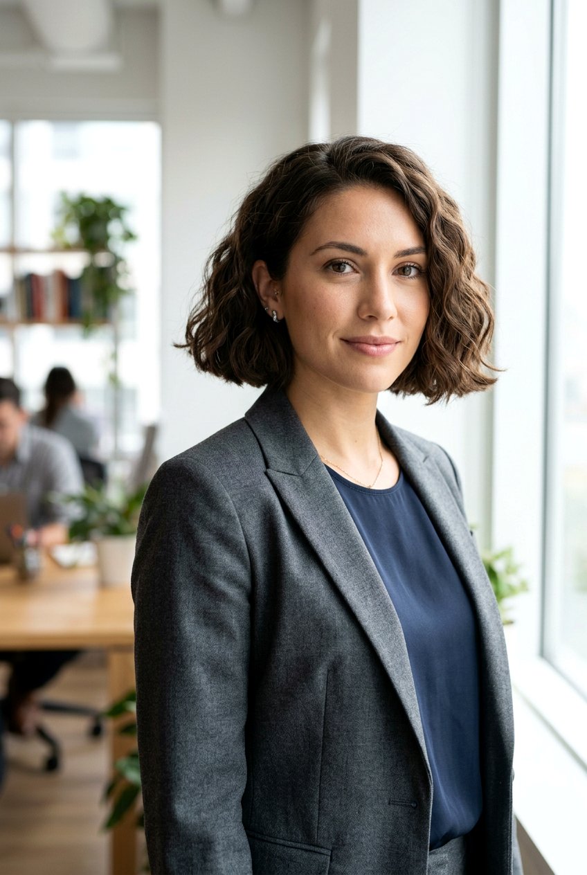 Blunt Wavy Bob - 20 office hairstyle for thick wavy hair - 20 office hairstyle for thick wavy hair