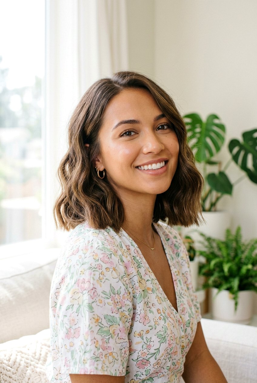 Blunt Wavy Lob - 20 blunt haircut for thin ends - 20 blunt haircut for thin ends