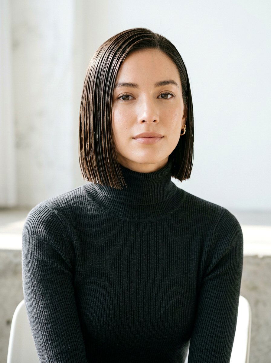 Blunt Wet Look Bob - 20 wet look bob hairstyle - 20 wet look bob hairstyle