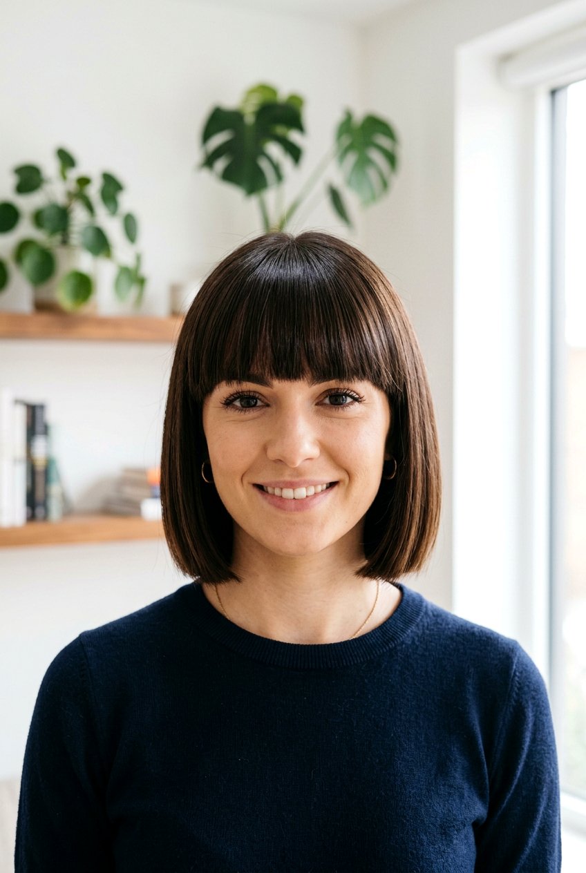 Blunt bob with bangs - 20 blunt bob haircut - 20 blunt bob haircut