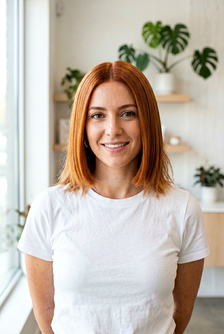 Blunt bob with center part for damaged ends - 20 blunt cut for damaged ends - 20 blunt cut for damaged ends