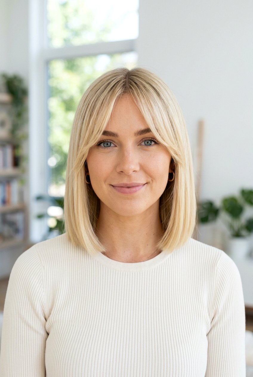 Blunt bob with curtain bangs - 20 blunt bob haircut - 20 blunt bob haircut