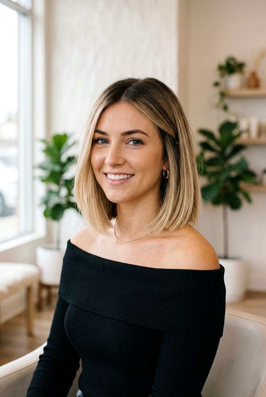 Blunt cut with shadow root - 20 blunt shoulder length haircut for fine hair - 20 blunt shoulder length haircut for fine hair