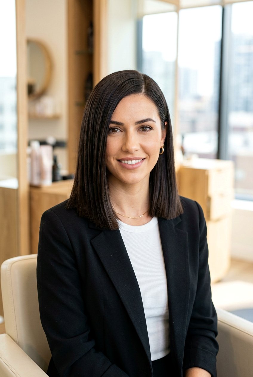 Blunt cut with side part - 20 medium haircuts for round faces - 20 medium haircuts for round faces